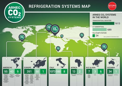 Arneg World Refrigeration Systems Map